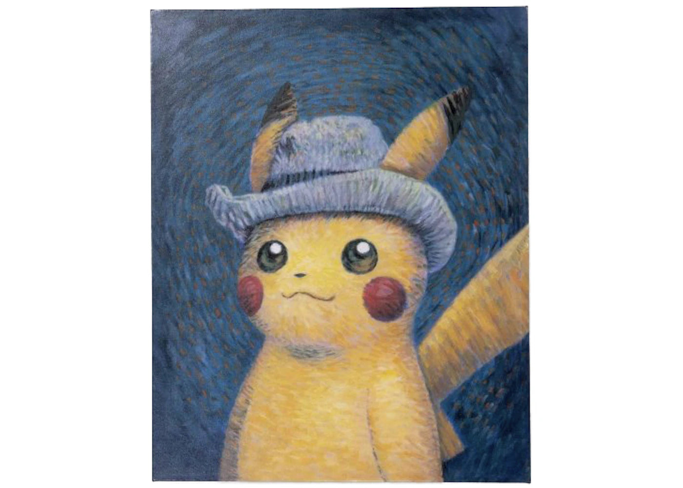 Pokemon Center x Van Gogh Museum: Pikachu Inspired by Self-Portrait with Grey Felt Hat Canvas Wall Art