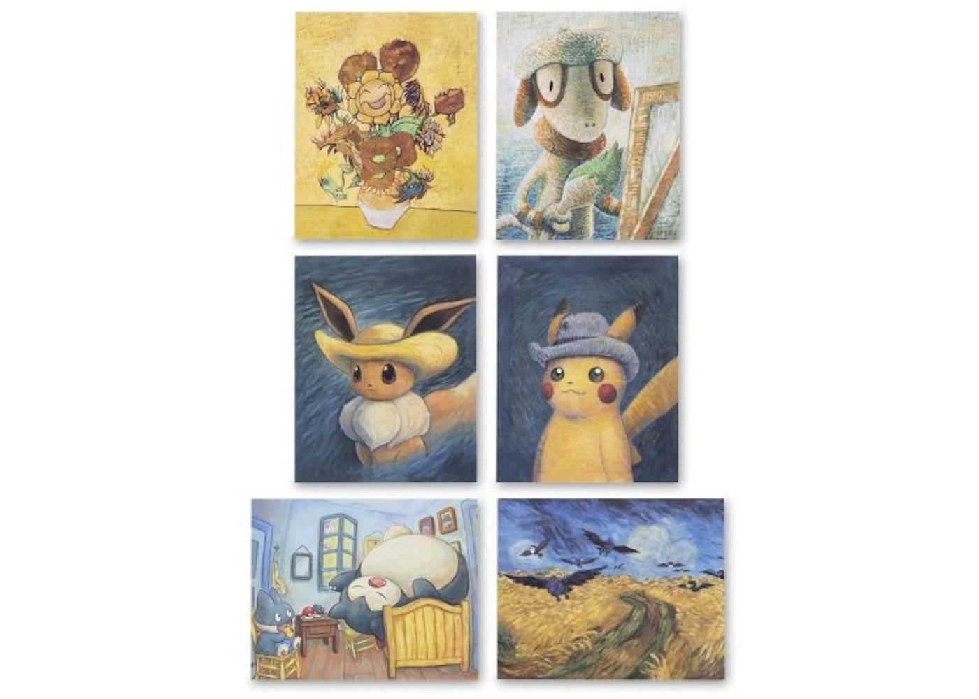 Pokemon Center x Van Gogh Museum: Pokemon Inspired by Paintings 6 Pack Posters