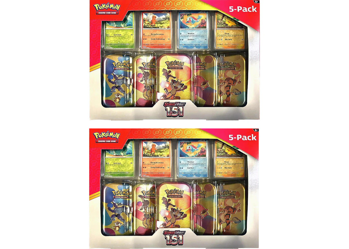 Pokémon Scarlet & Violet 151 Costco 5 Mini Tin Bundle 2x Lot (Tin Art Mary Vary)