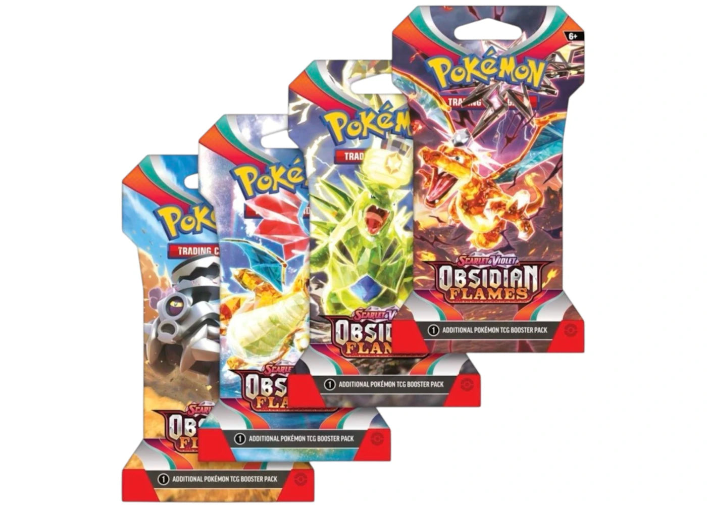 Pokémon Scarlet & Violet Obsidian Flames Sleeved Booster Pack 4x Lot (Artwork May Vary)