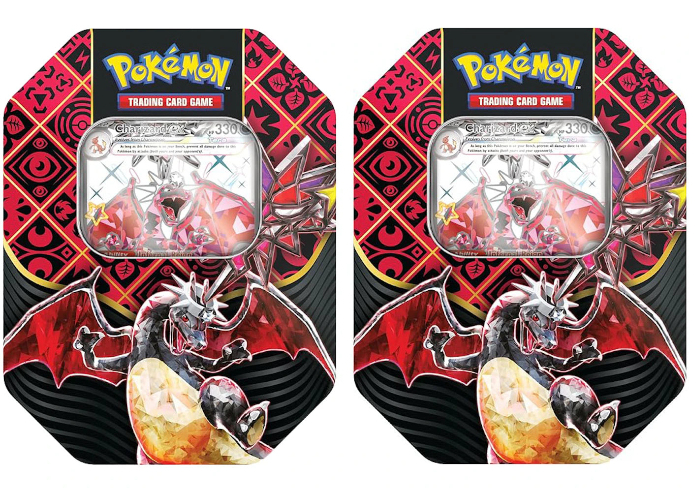 Pokémon Scarlet & Violet Paldean Fates Shiny Charizard Tin 2x Lot