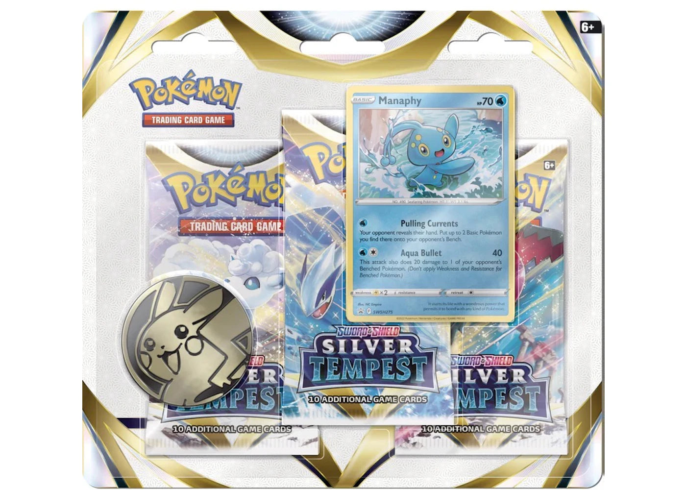 Pokèmon Sword & Shield Silver Tempest Manaphy 3 Booster Blister Pack