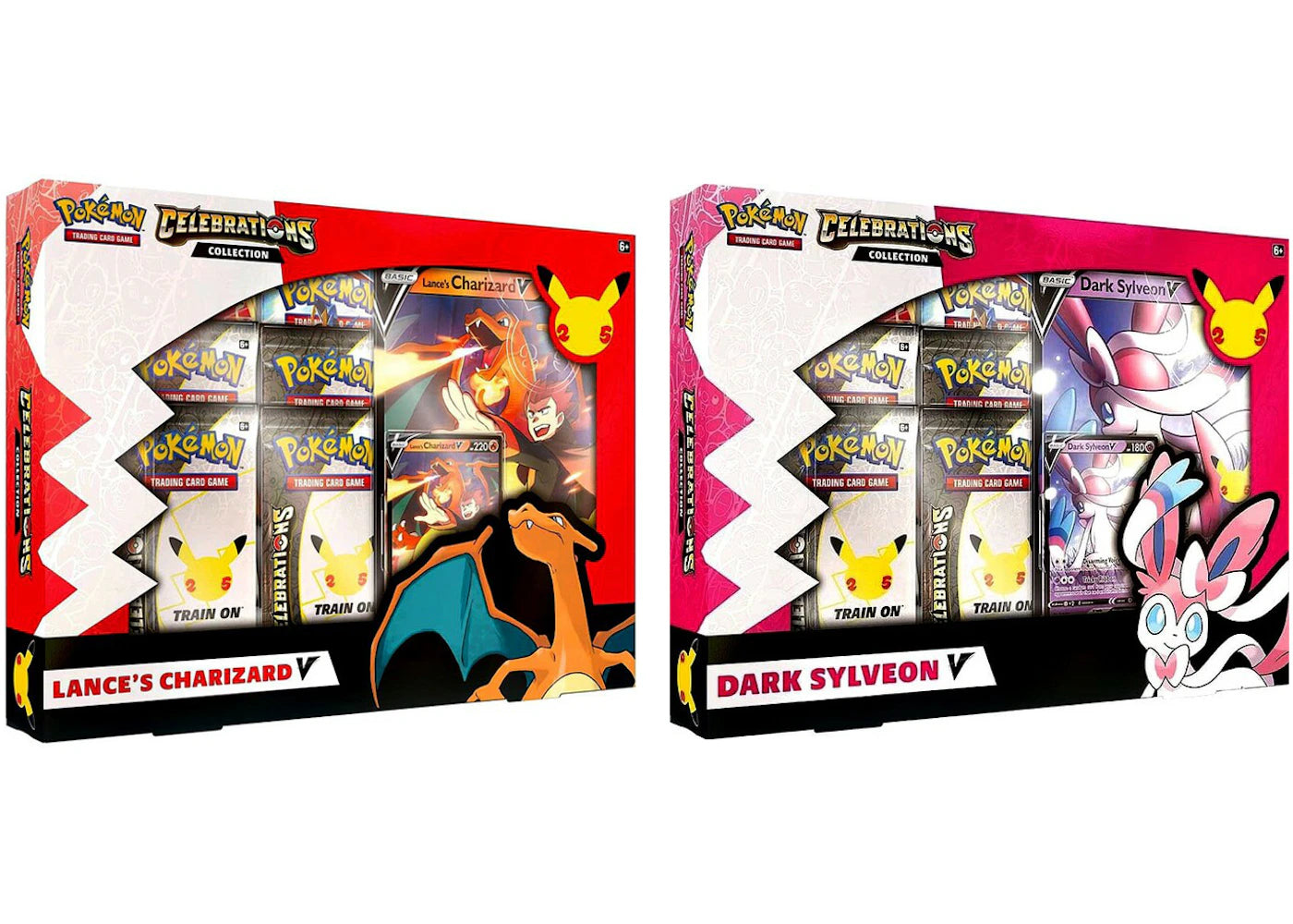 Pokémon TCG 25th Anniversary Celebrations V Box Lances Charizard V/Dark Sylveon V 2x Bundle