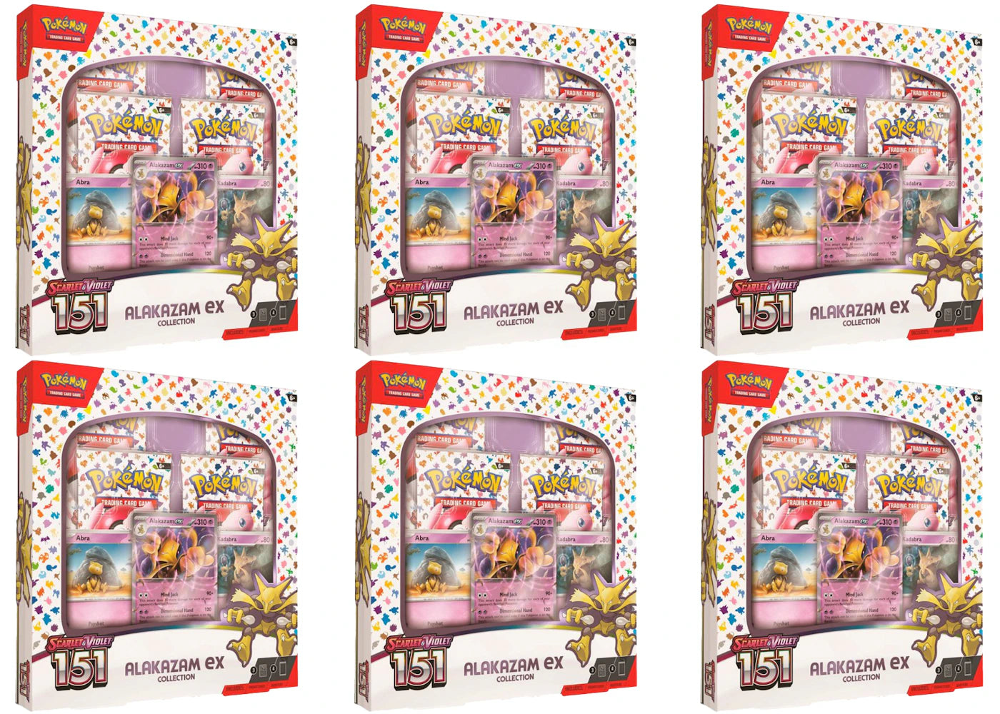 Pokémon TCG Scarlet & Violet 151 Alakazam ex Box 6x Lot