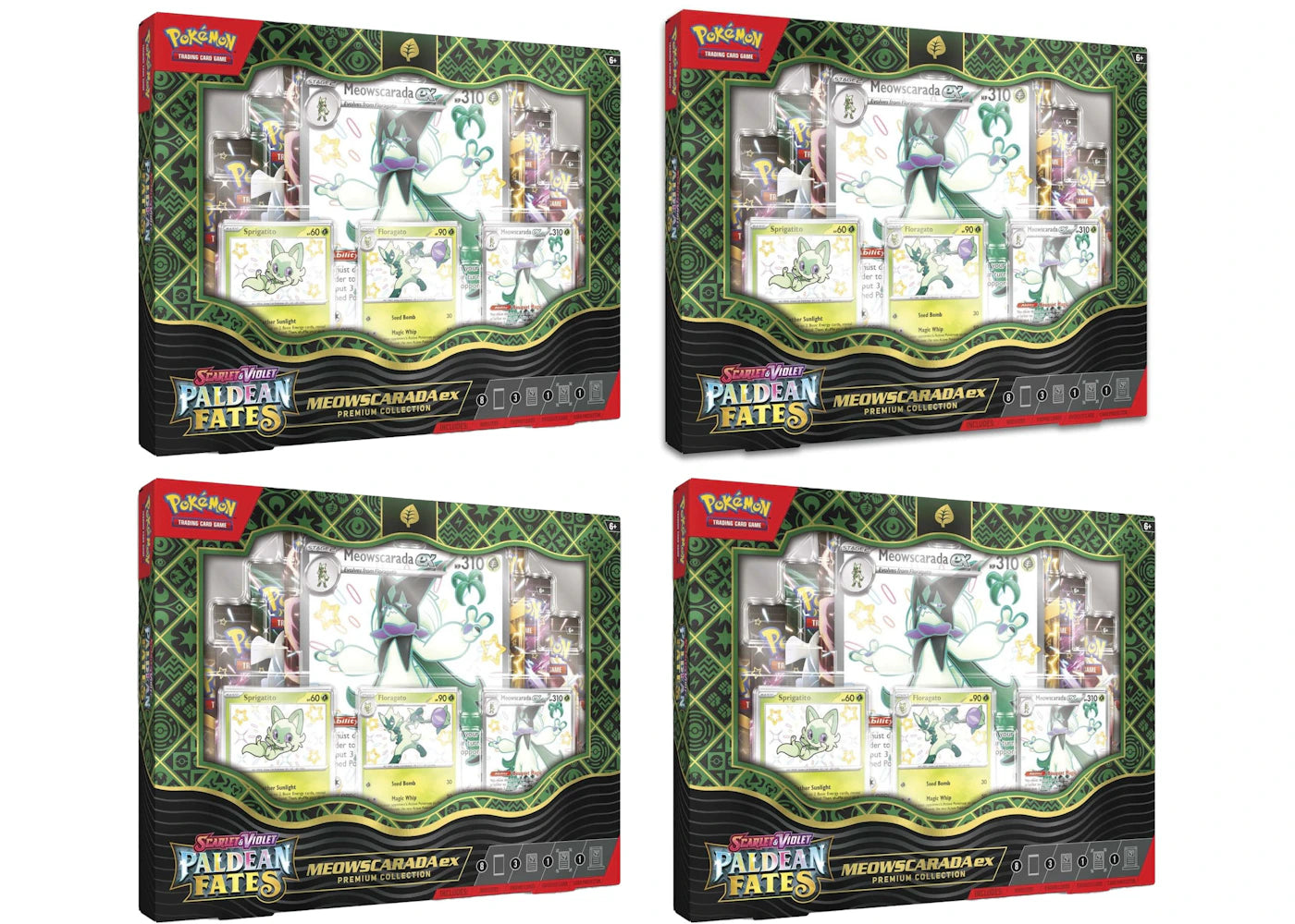 Pokémon TCG Scarlet & Violet Paldean Fates Meowscarada ex Premium Collection 4x Lot