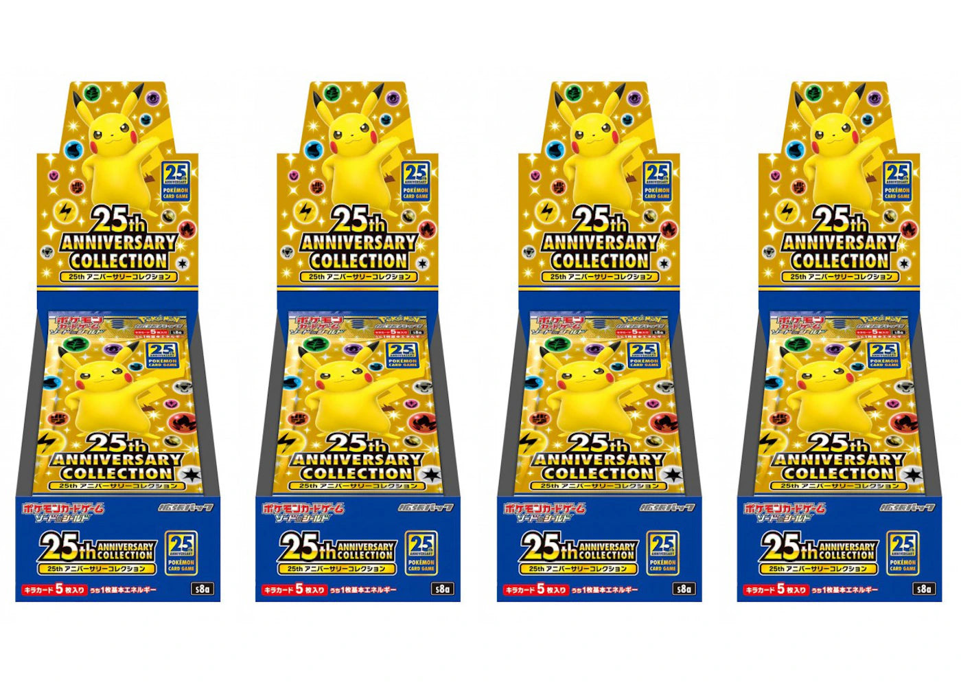 Pokémon TCG Sword & Shield 25th Anniversary Collection Booster Box (Promo Packs Not Included) (Japanese) 4x Lot