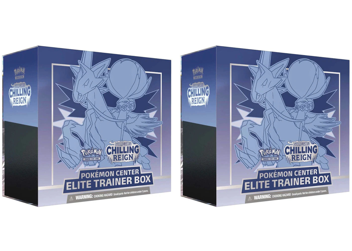 Pokémon TCG Sword & Shield Chilling Reign (Pokémon Center Exclusive) Elite Trainer Box (Ice Rider Calyrex) 2x Lot