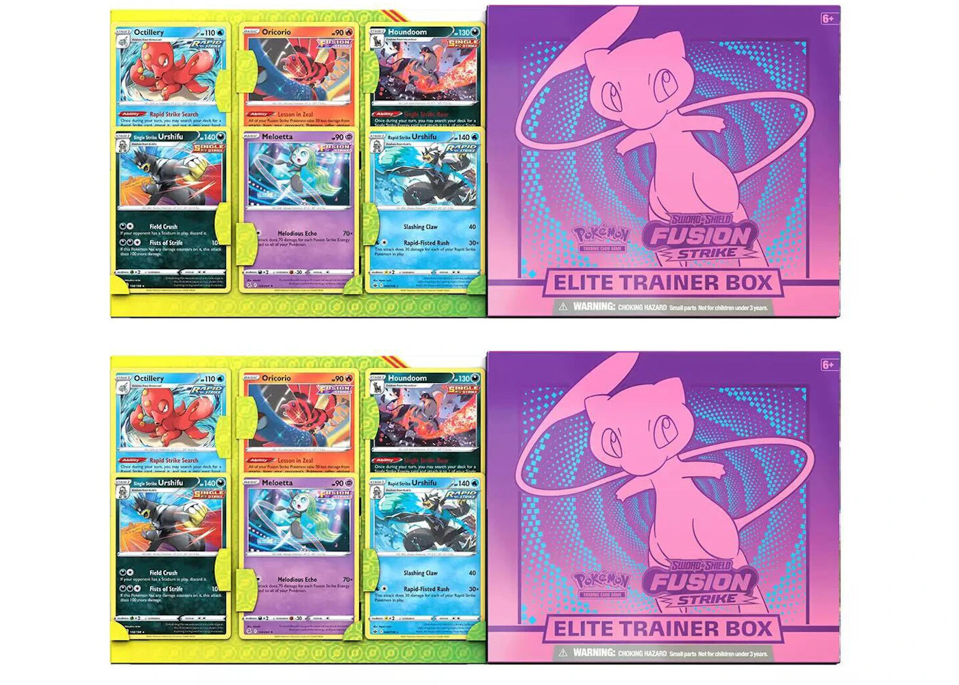 Pokémon TCG Sword & Shield Fusion Strike Elite Trainer Box (with Bonus Cards) 2x Lot