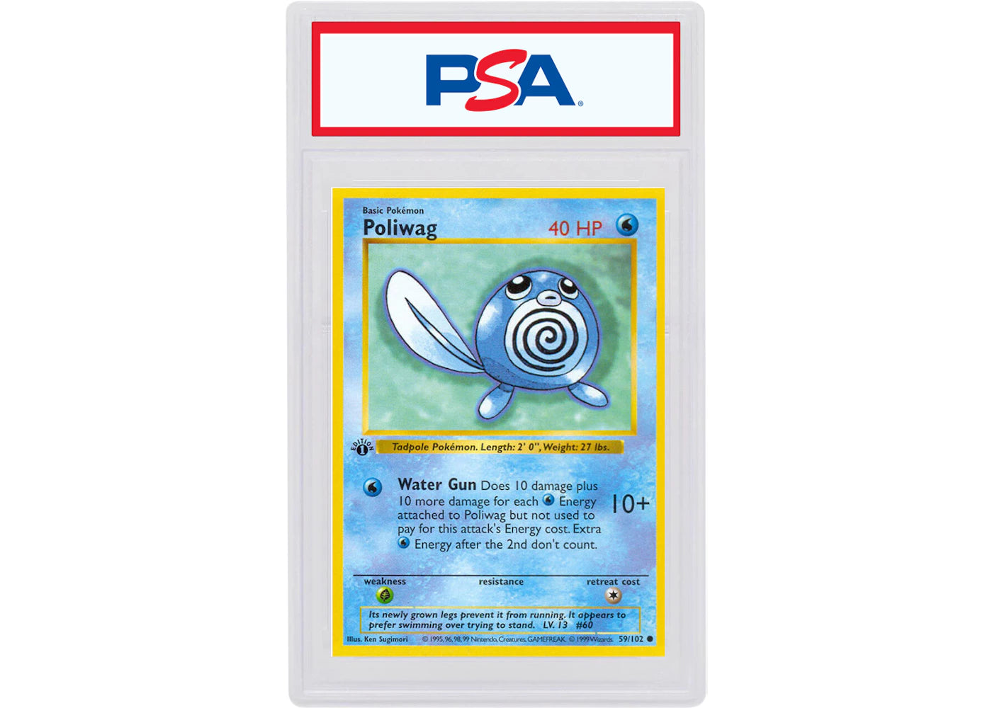 Poliwag 1999 Pokemon TCG Base Set 1st Edition #59/102 (PSA or BGS Graded)