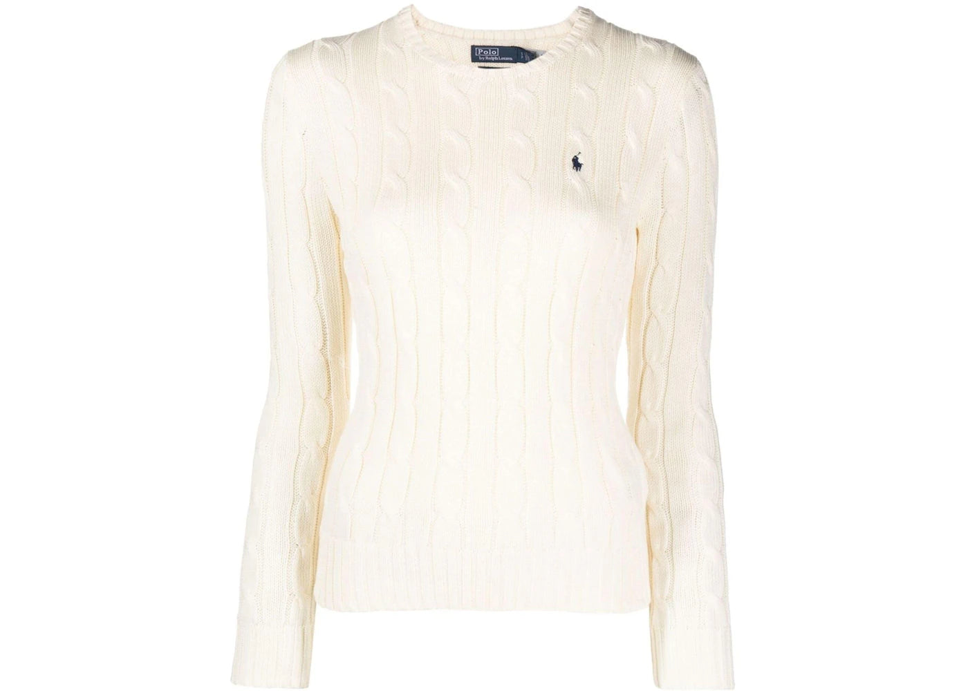 Polo Ralph Lauren Cable-Knit Cotton Crewneck Sweater Cream