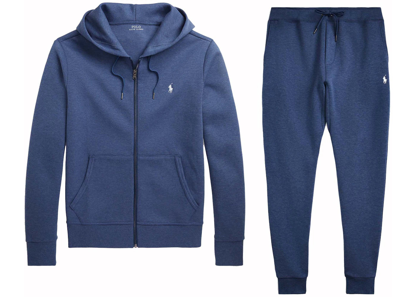 Polo Ralph Lauren Double-Knit Full-Zip Hoodie and Double-Knit Jogger Pant Set Derby Blue Heather