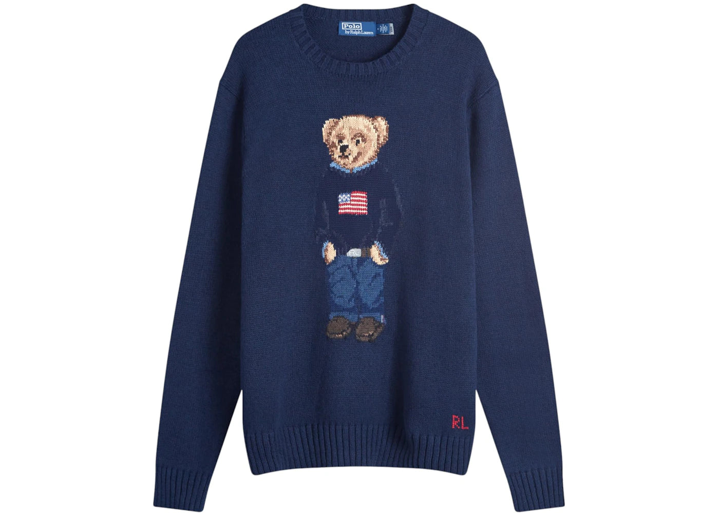 Polo Ralph Lauren Flag Bear Knit Jumper Bear Navy
