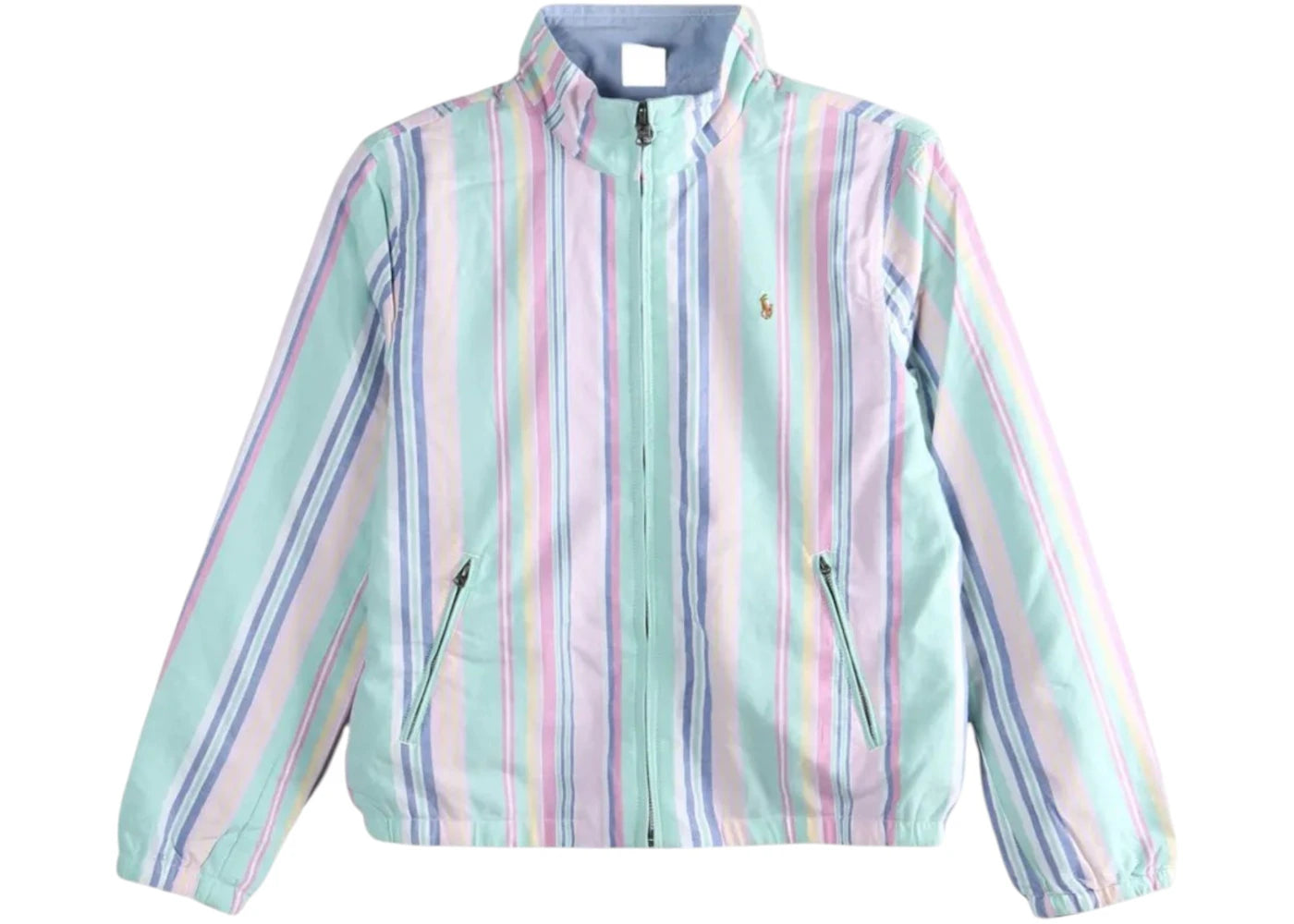 Polo Ralph Lauren Kids Cotton Oxford Reversible Colt Windbreaker Jacket Stripe/Bsr Blue