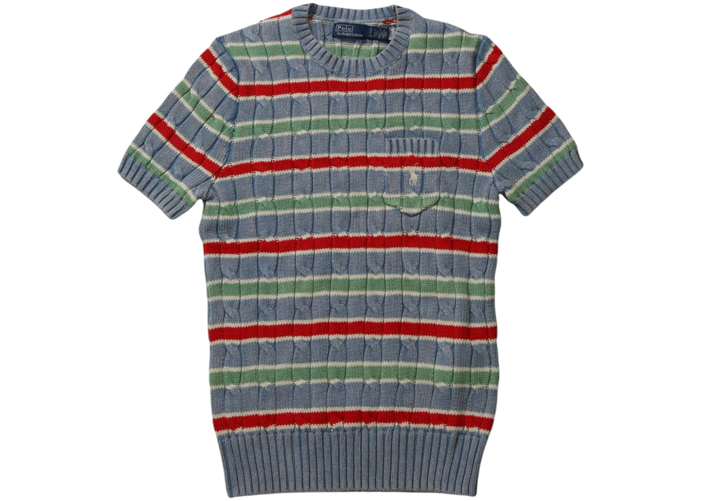 Polo Ralph Lauren SStriped Cable-Knit T-S Shirt Channel Blue Multi