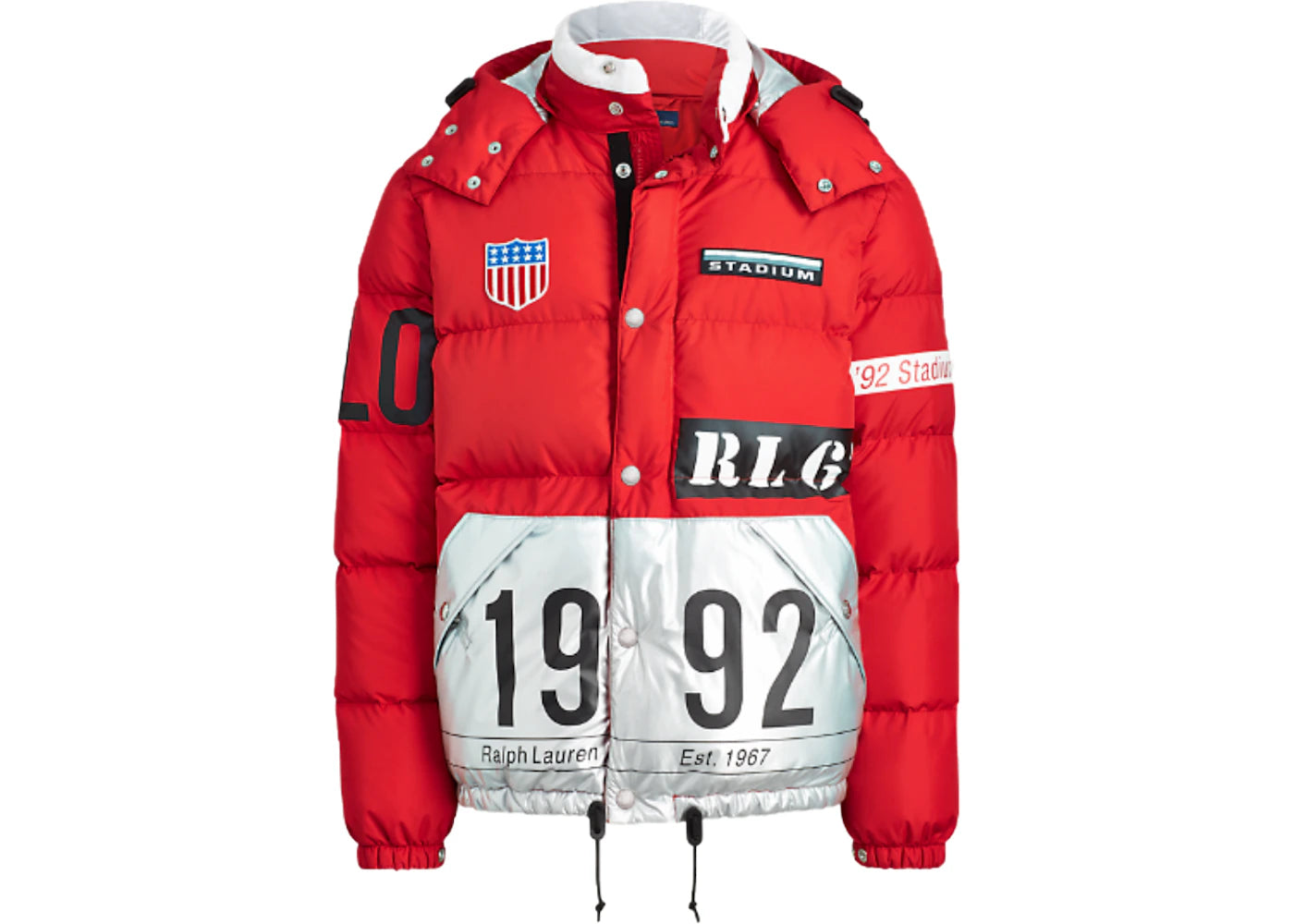 Polo Ralph Lauren Winter Stadium Down Jacket Injection Red/Silver