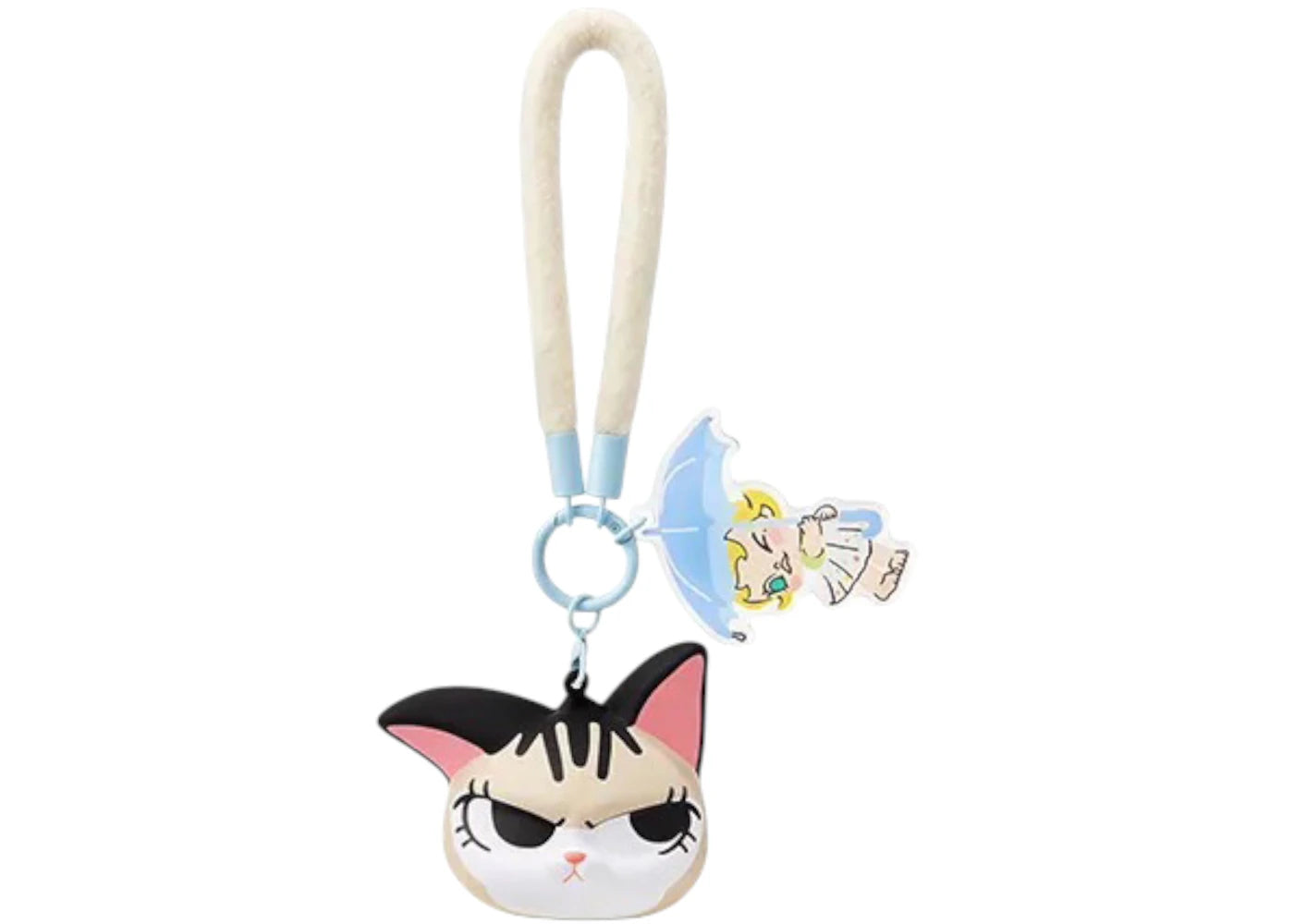 Pop Mart Baby Molly & Baby Tabby Series Come Under the Umbrella Pinch Pendant
