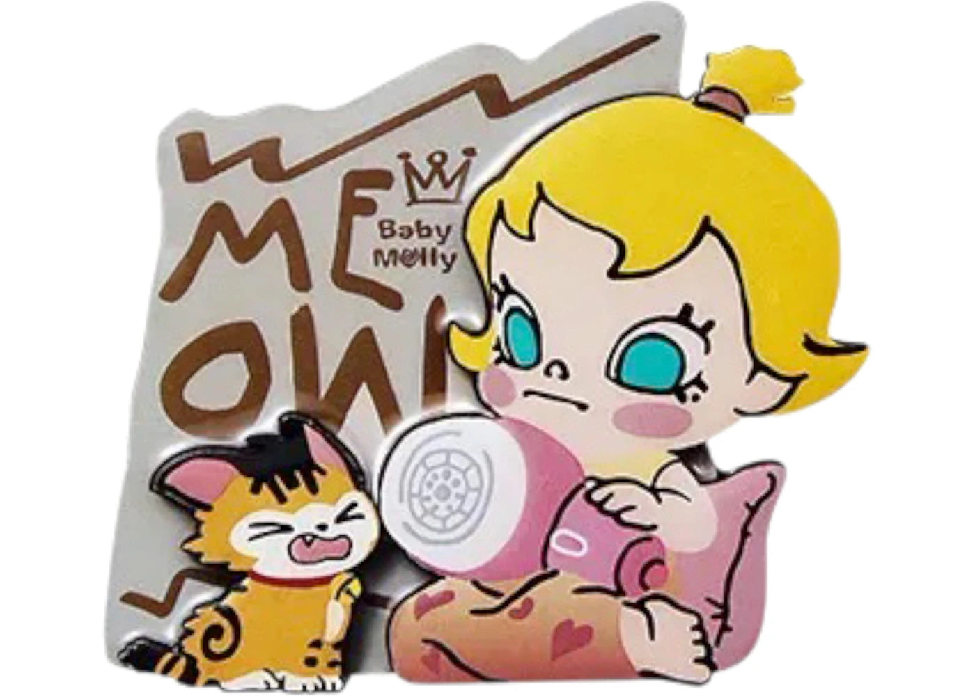 Pop Mart Baby Molly & Baby Tabby Series Face the Storm Fridge Magnet