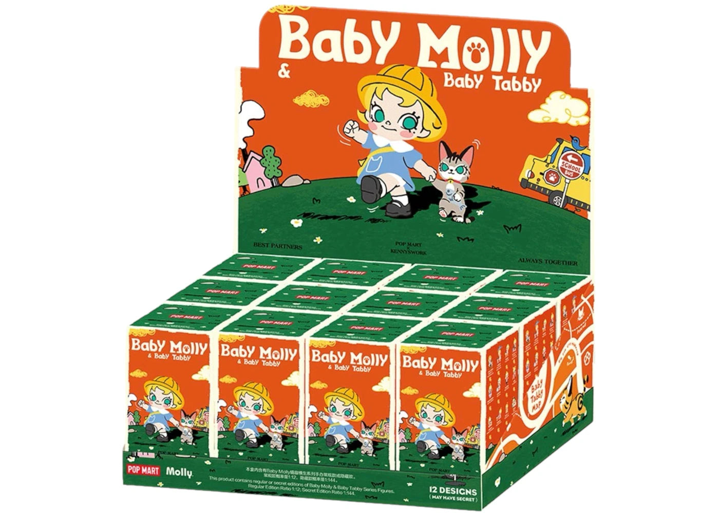 Pop Mart Baby Molly & Baby Tabby Series Figures Sealed Case (12 Blind Box)