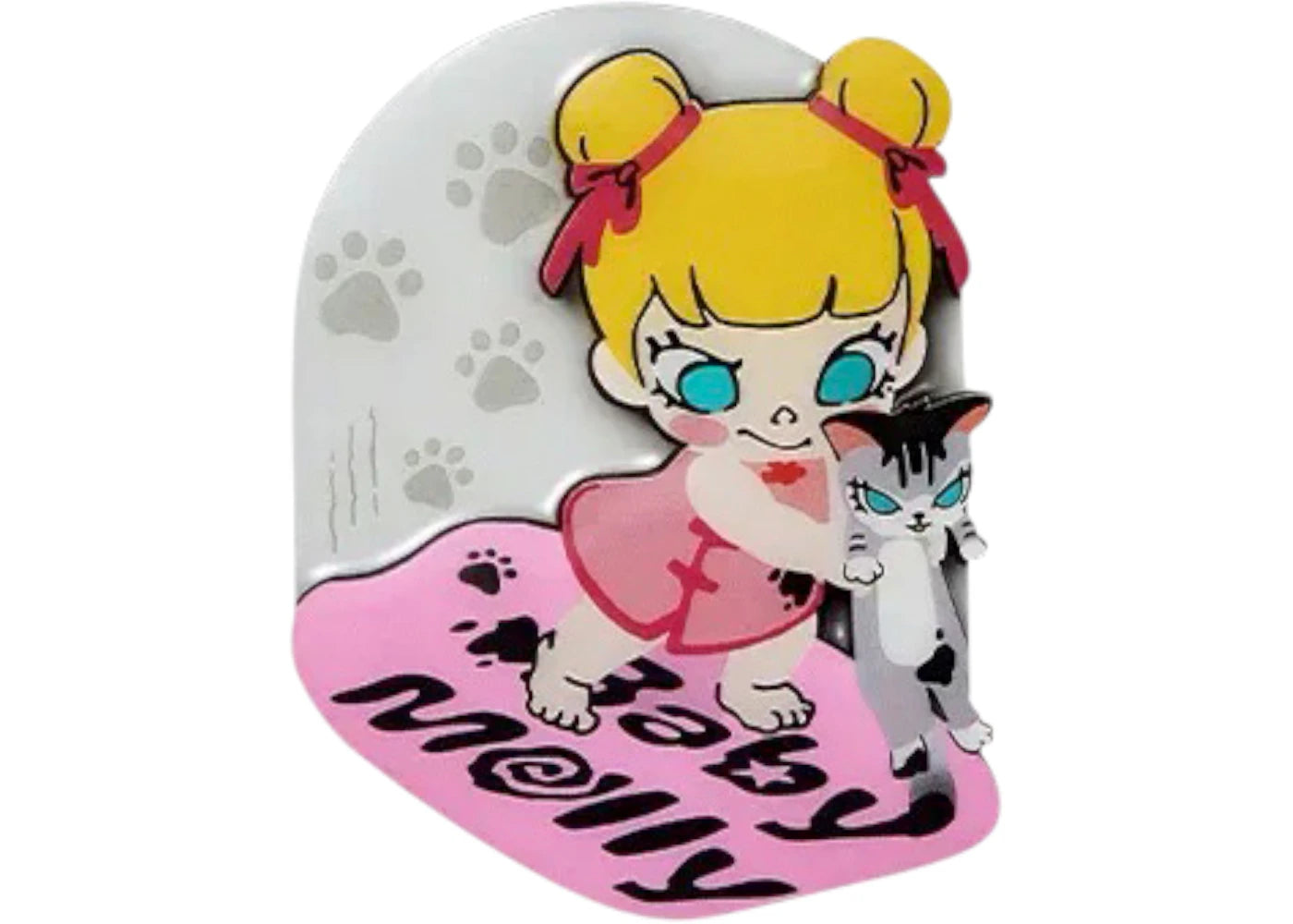 Pop Mart Baby Molly & Baby Tabby Series Furry Brush Fridge Magnet