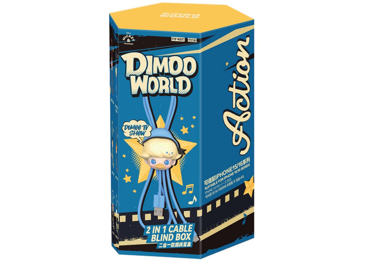 Pop Mart DIMOO World x Disney Series 2 in 1 Cable Single Blind Box ...