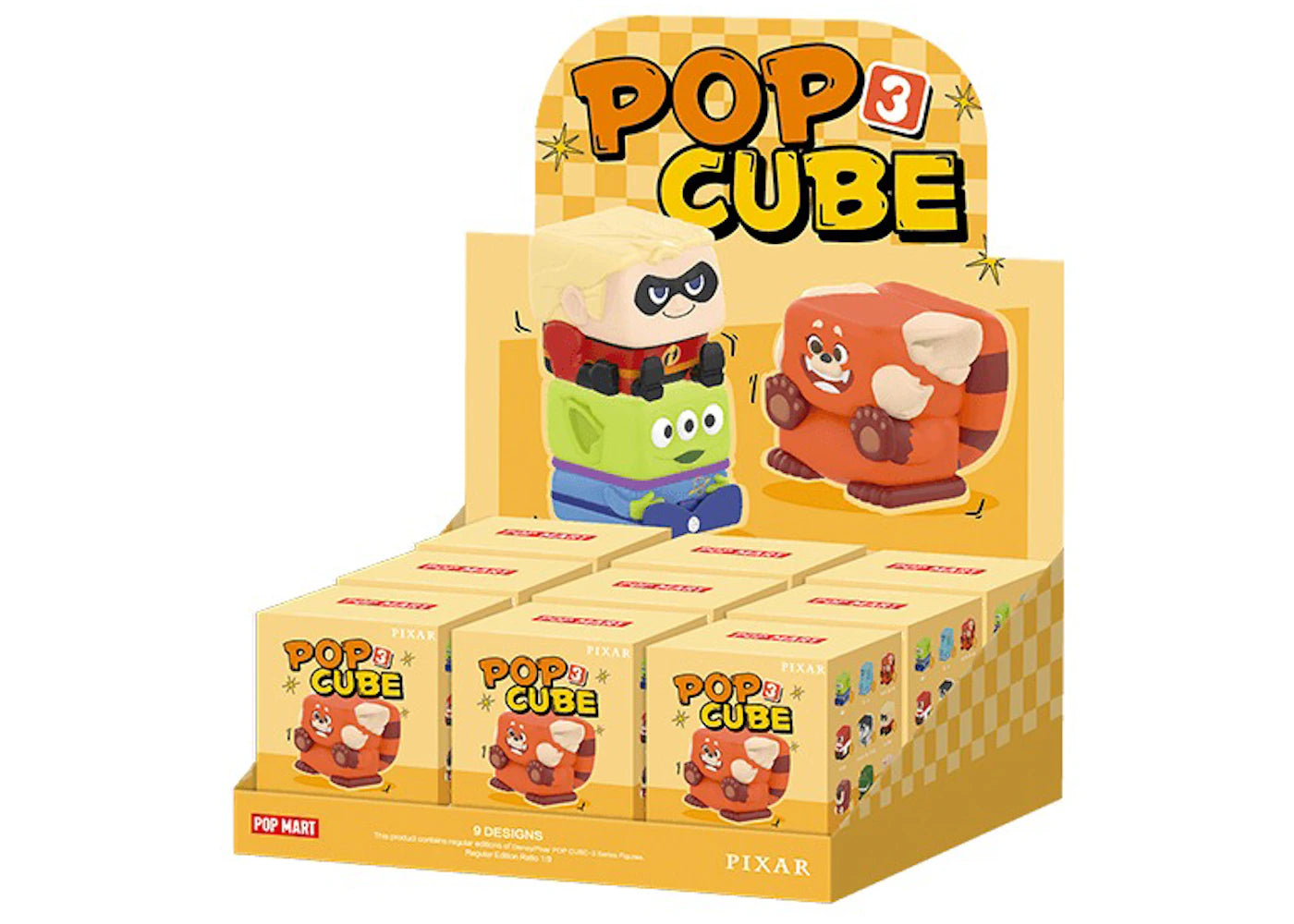 Pop Mart Disney Pixar Pop Cube-3 Series Figures Sealed Case (9 Blind B ...