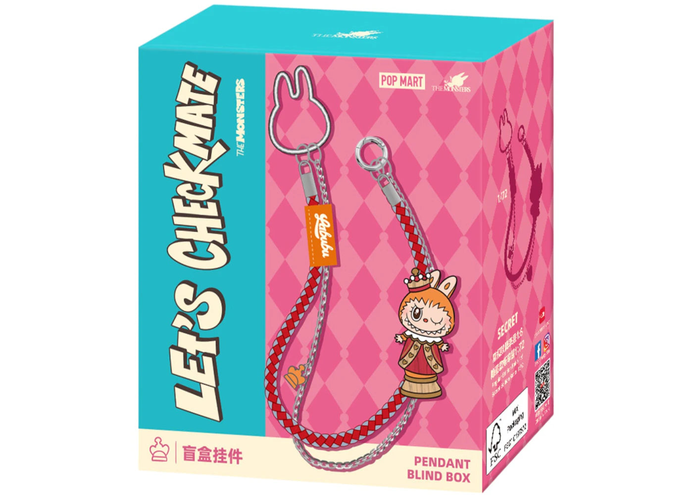 Pop Mart Labubu The Monsters Let's Checkmate Series Pendant Single Blind Box