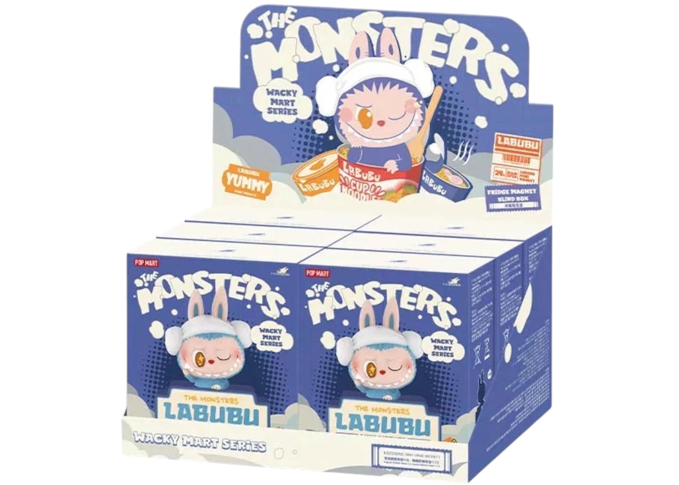 Pop Mart Labubu The Monsters Wacky Mart Series Fridge Magnet Sealed Case (6 Blind Box)