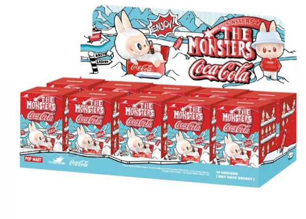 POPMART THE MONSTERS LABUBU COCACOLA 10箱 Pop Mart Labubu The Monsters Coca Cola Series 10-Box Display