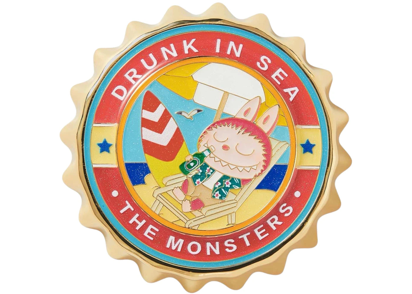 Pop Mart The Monsters Labubu Enchanted by the Seaside Series Beach Vacation Fridge Magnet