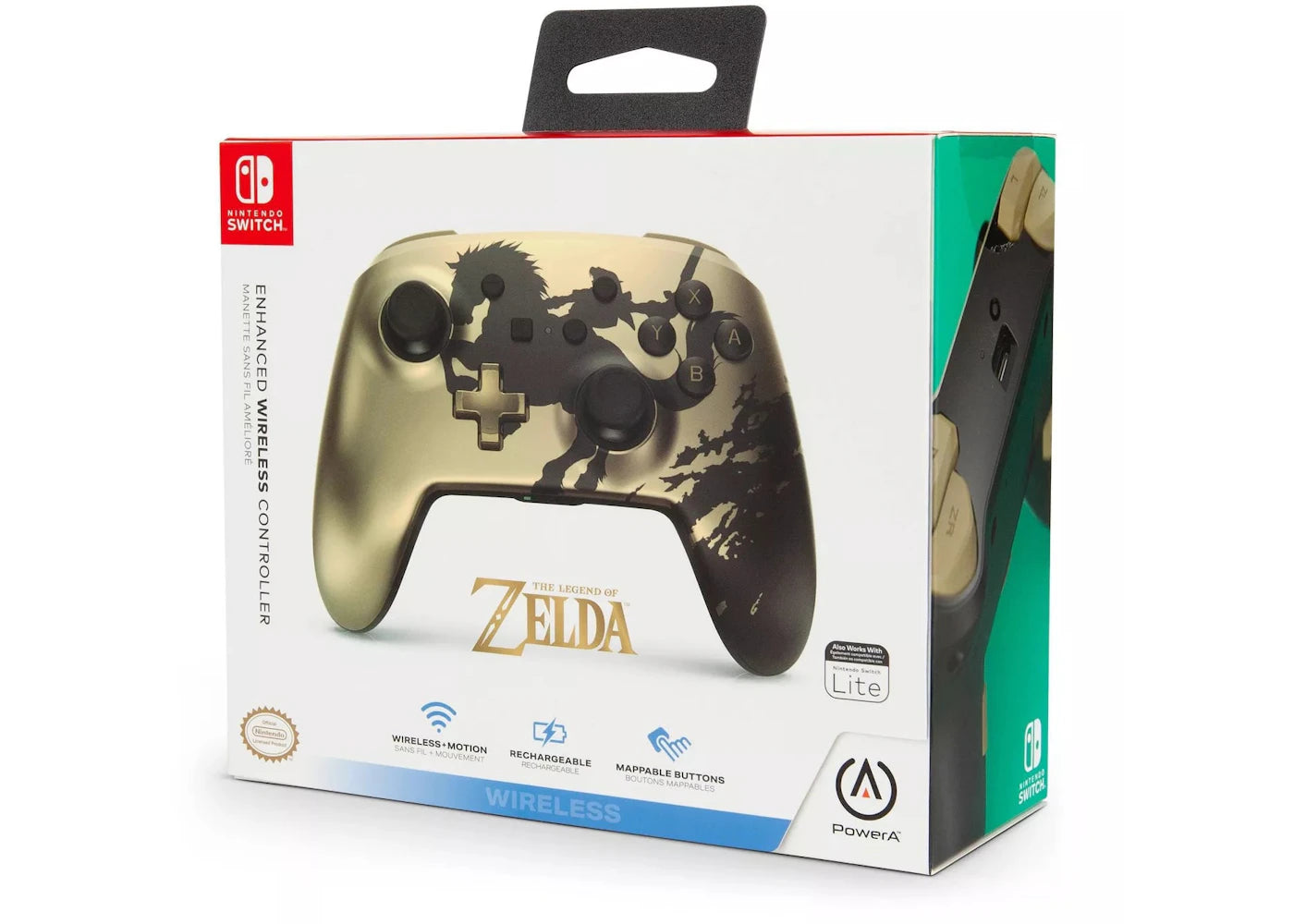 PowerA Nintendo Switch Legends of Zelda Wireless Controller Gold Rider ...