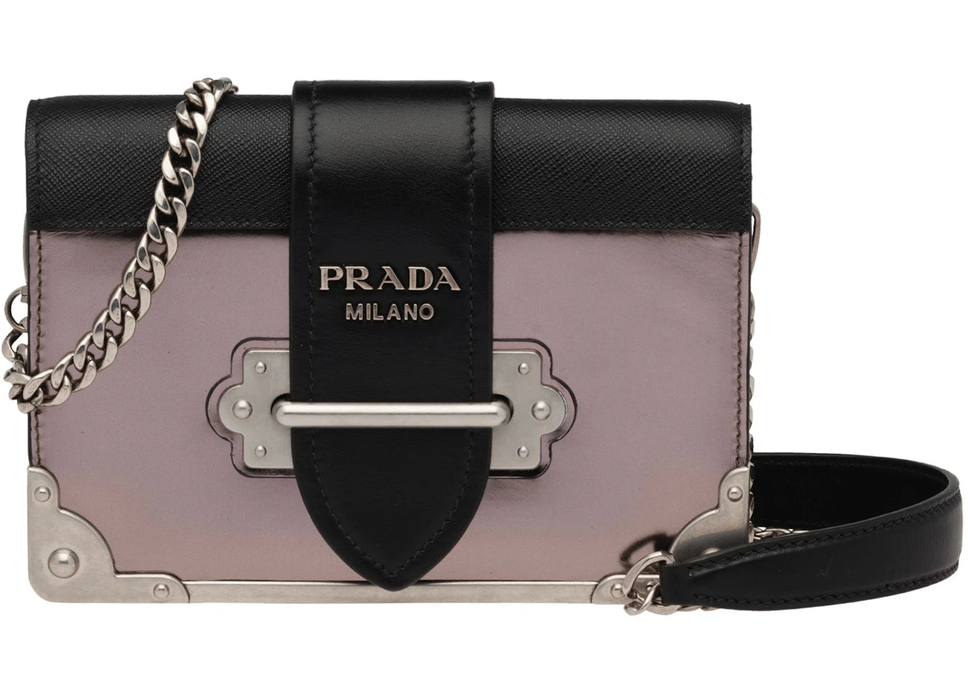 Prada Cahier Metallic Chain Light Pink