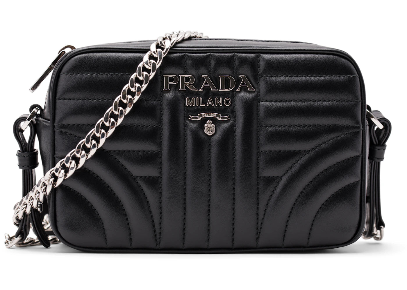 Prada Camera Shoulder Quilted Leather Black