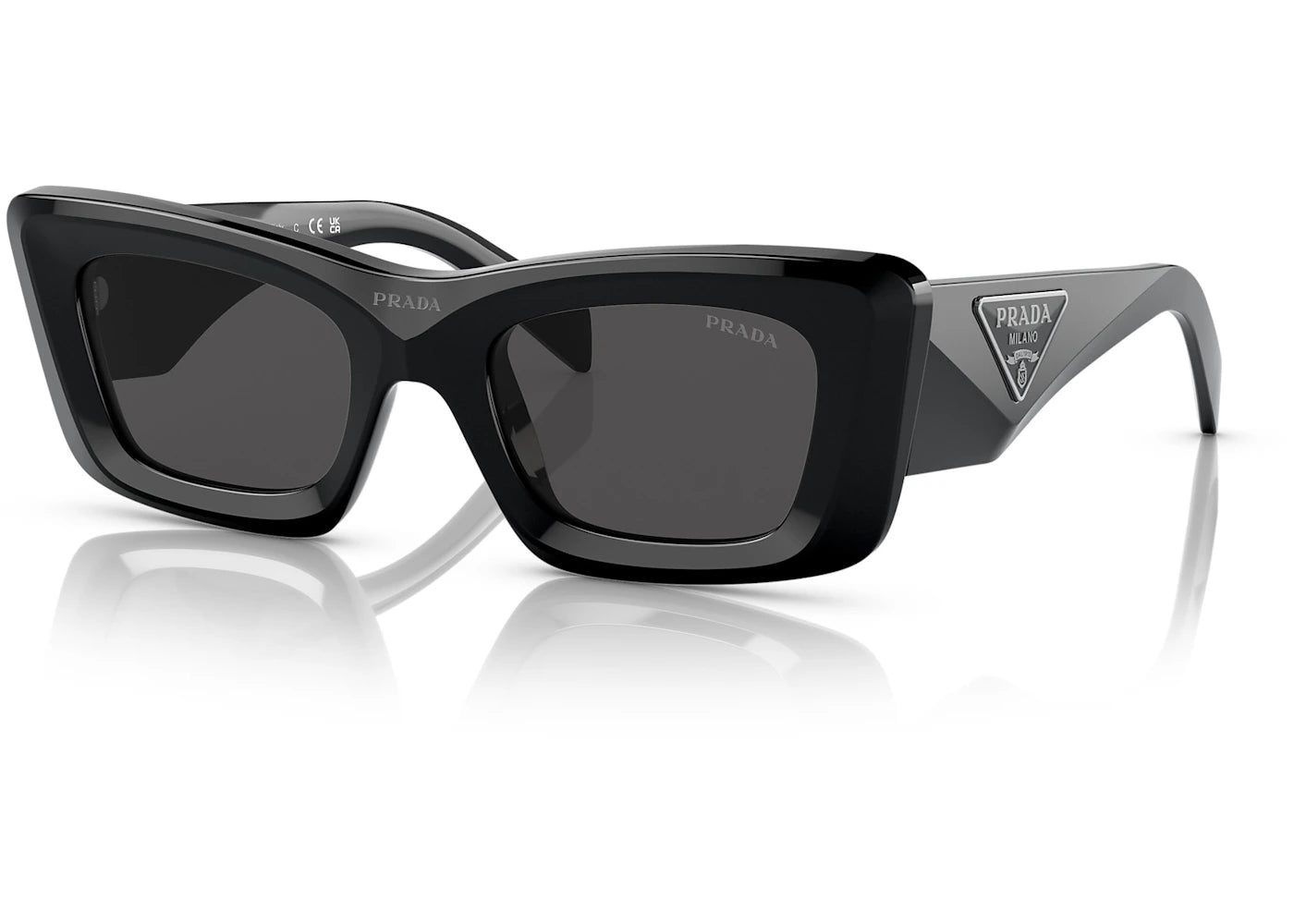 Prada Cat Eye Sunglasses Black/Dark Grey (SPR 13Z 1AB-5S0)