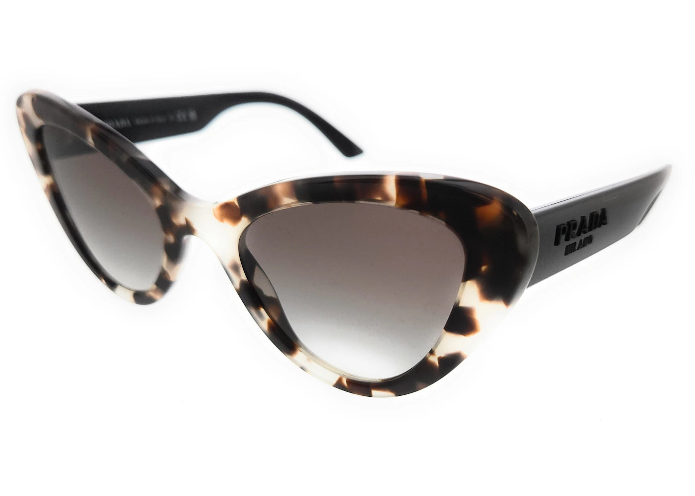 Prada Cat Eye Sunglasses Talc Havana/Grey Gradient (0PR 13YS UAO0A752)