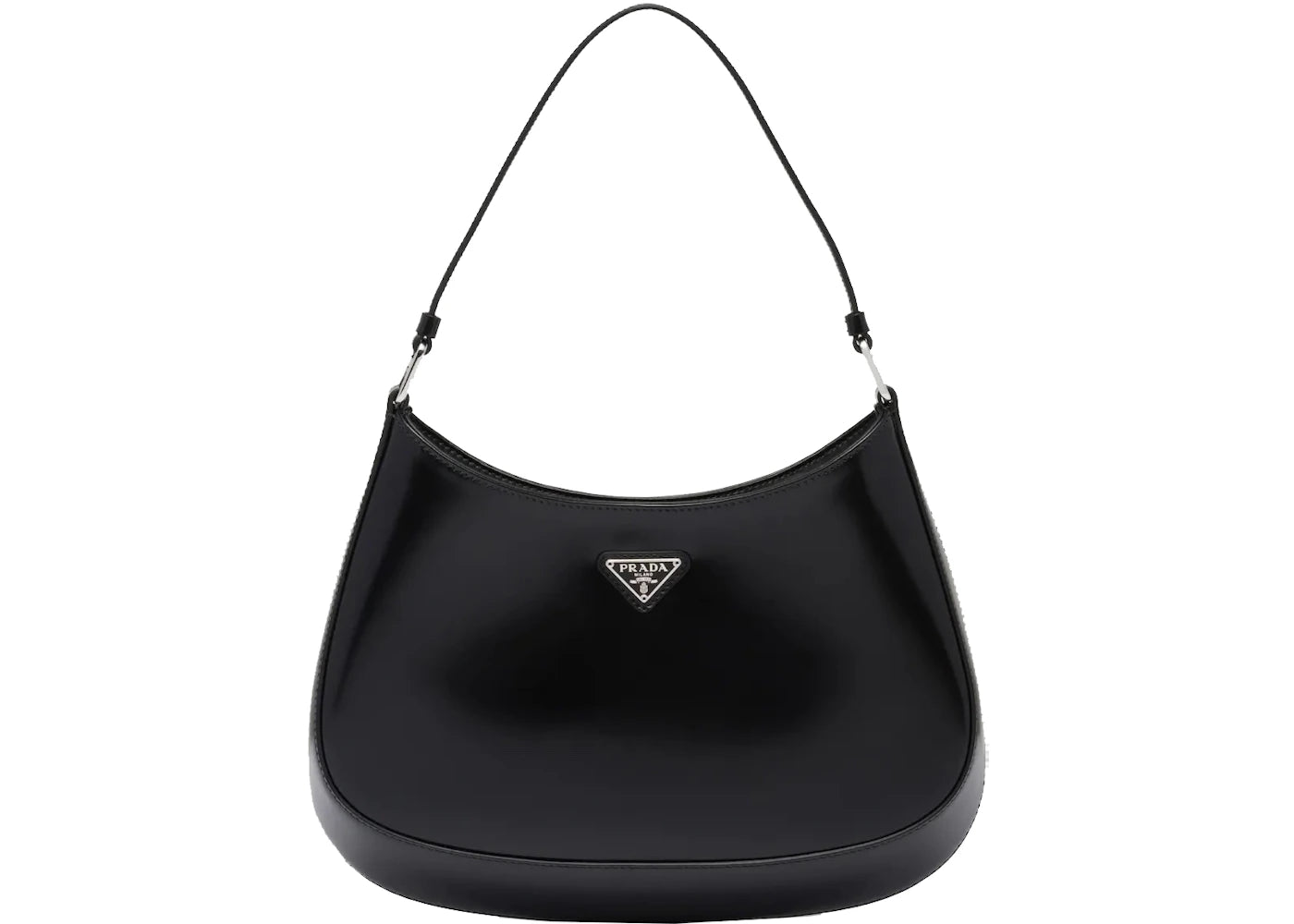 Prada Cleo Shoulder Bag Brushed Leather Black