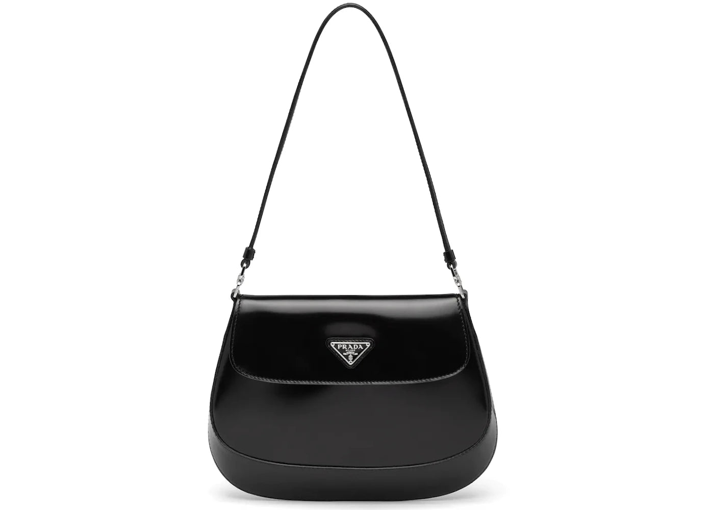 Prada Cleo Shoulder Bag With Flap Black