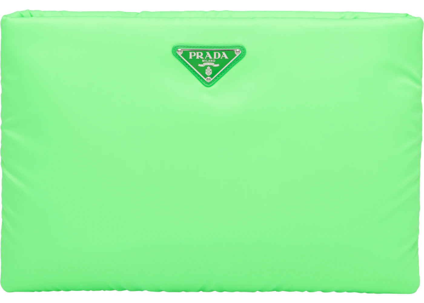Prada Clutch Padded Nylon Large Green