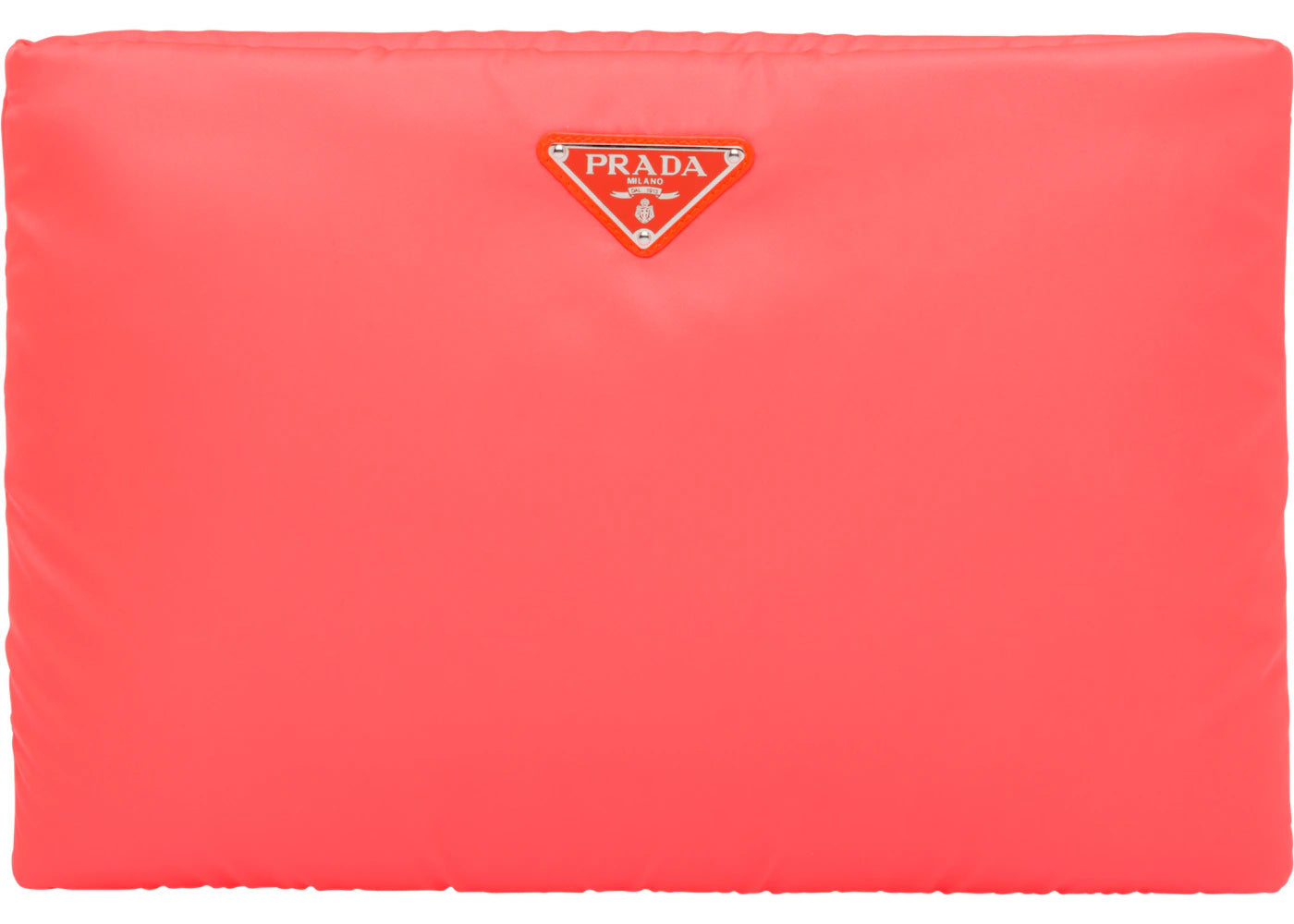 Prada Clutch Padded Nylon Large Orange