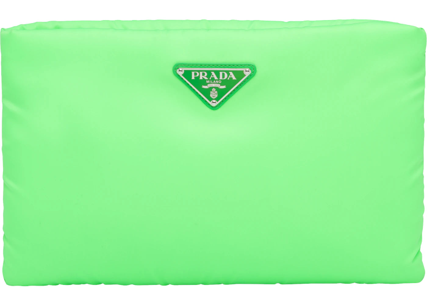 Prada Clutch Padded Nylon Medium Green