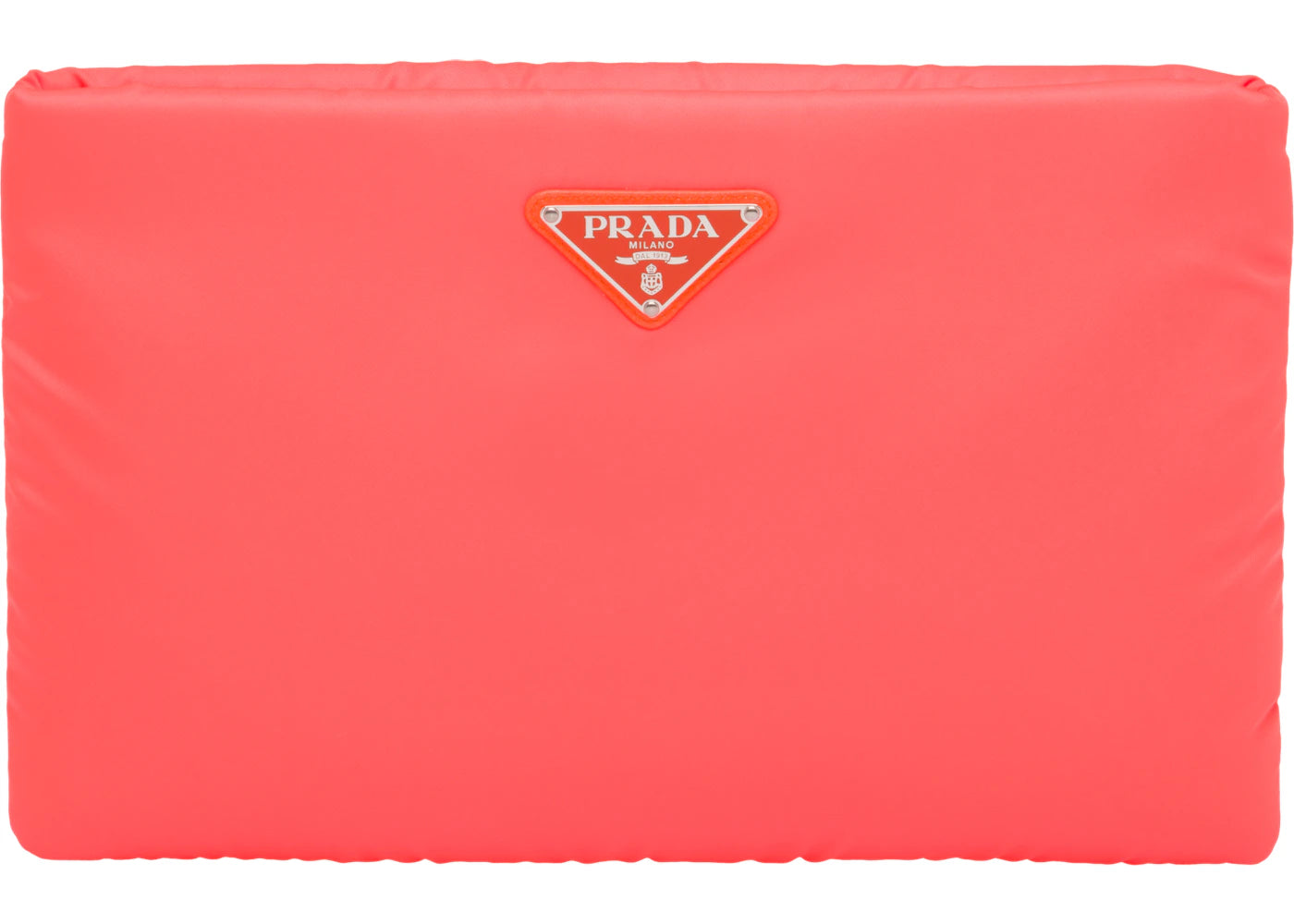 Prada Clutch Padded Nylon Medium Orange