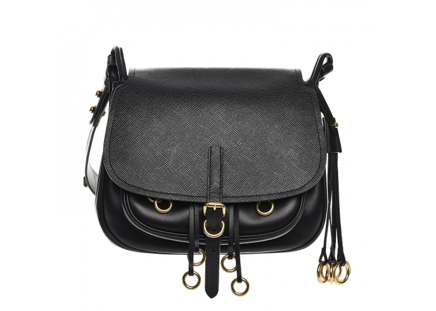 Prada Corsaire Shoulder Bag Saffiano Cuir Nero