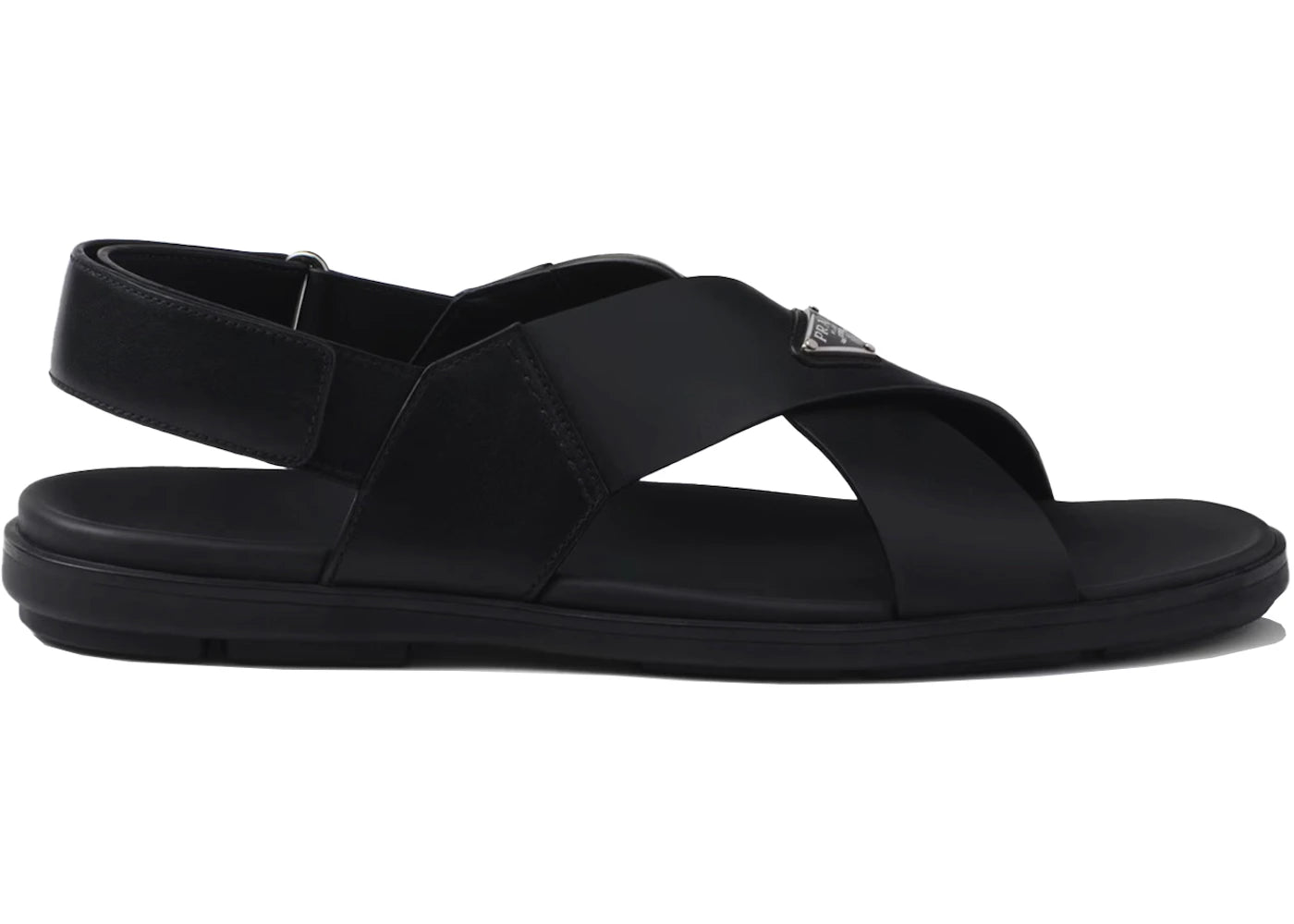 Prada Crisscross Leather Sandals Black