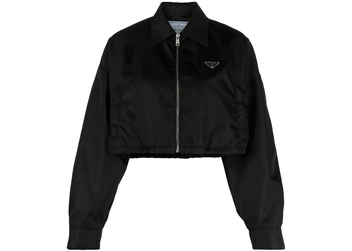 Prada Cropped Bomber Jacket Black