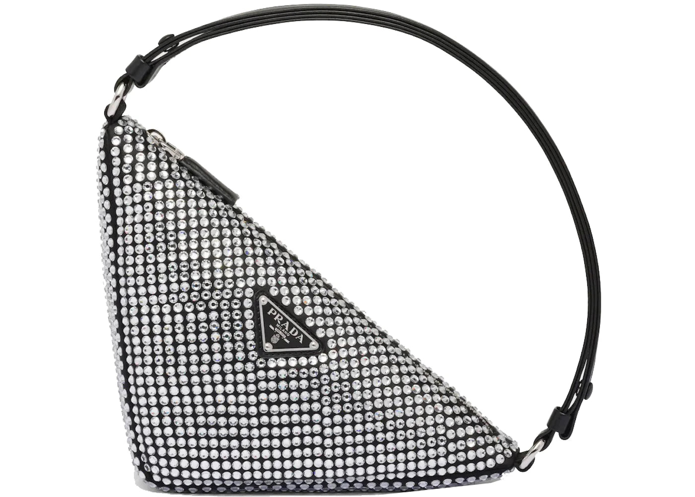 Prada Crystal-Studded Satin Pouch Crystal