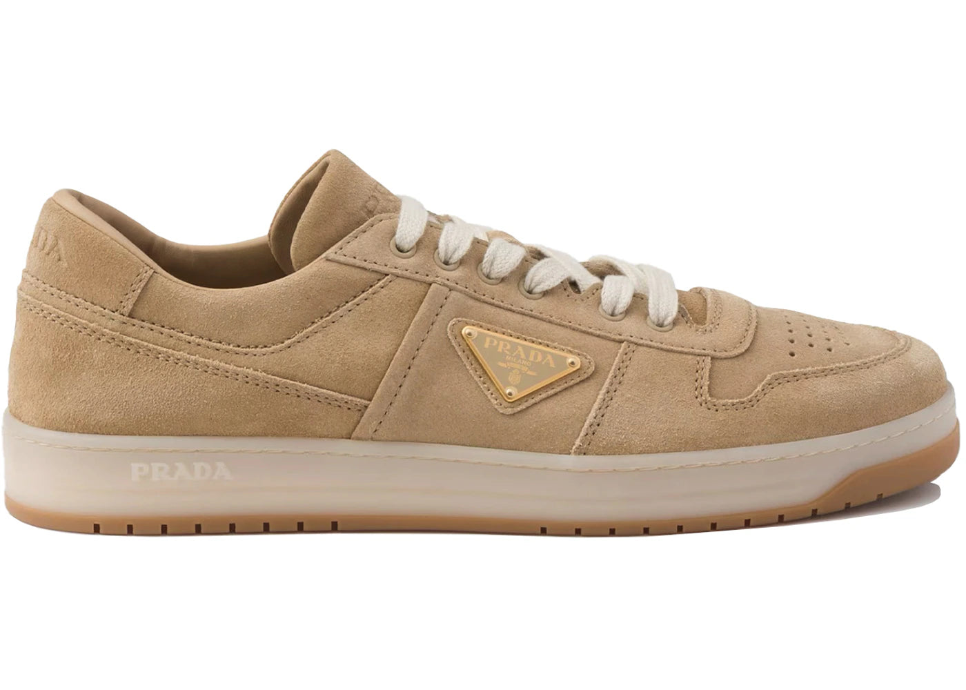 Prada Downtown Delavé Low Top Sneakers Ecru
