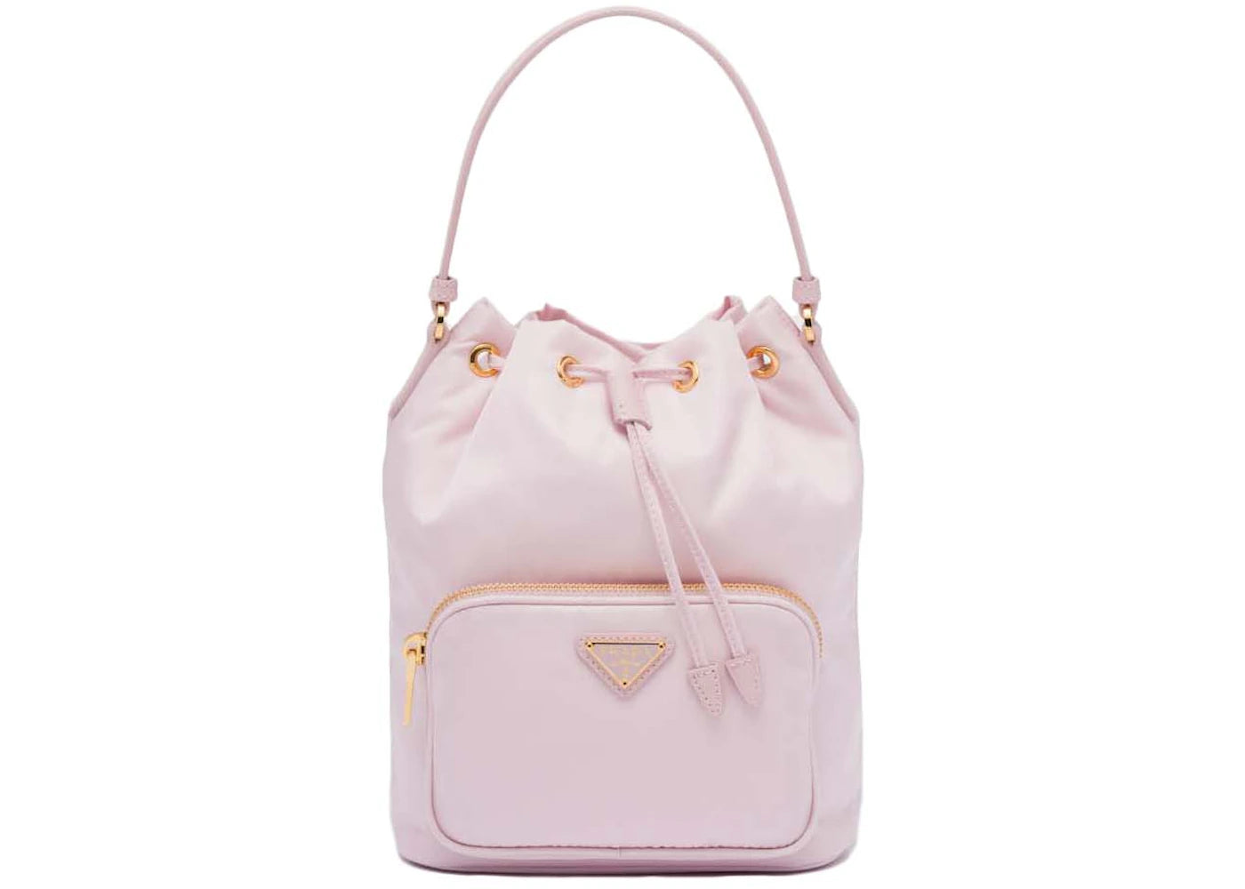 Prada Duet Re-Nylon Bucket Shoulder Bag Alabaster Pink