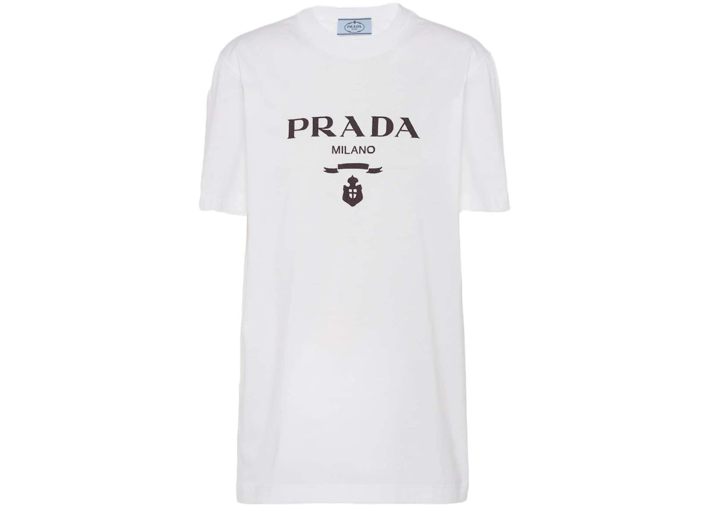 Prada Embroidered Jersey T-shirt White