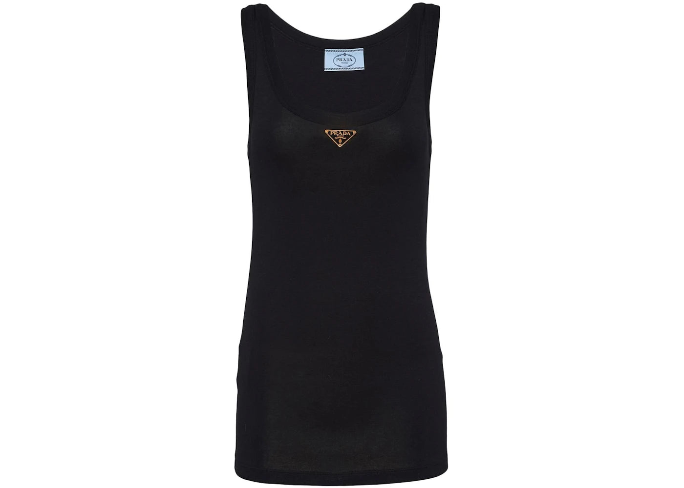 Prada Enamel Logo Plaque Tank Top Black