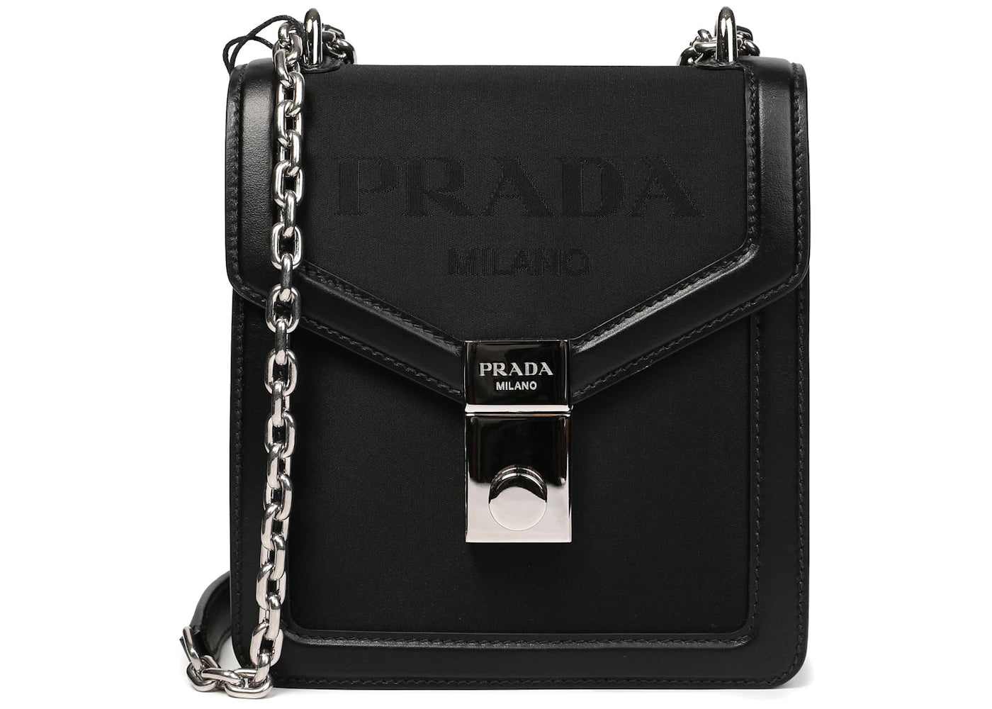 Prada Flap Lock Details Shoulder Bag Black