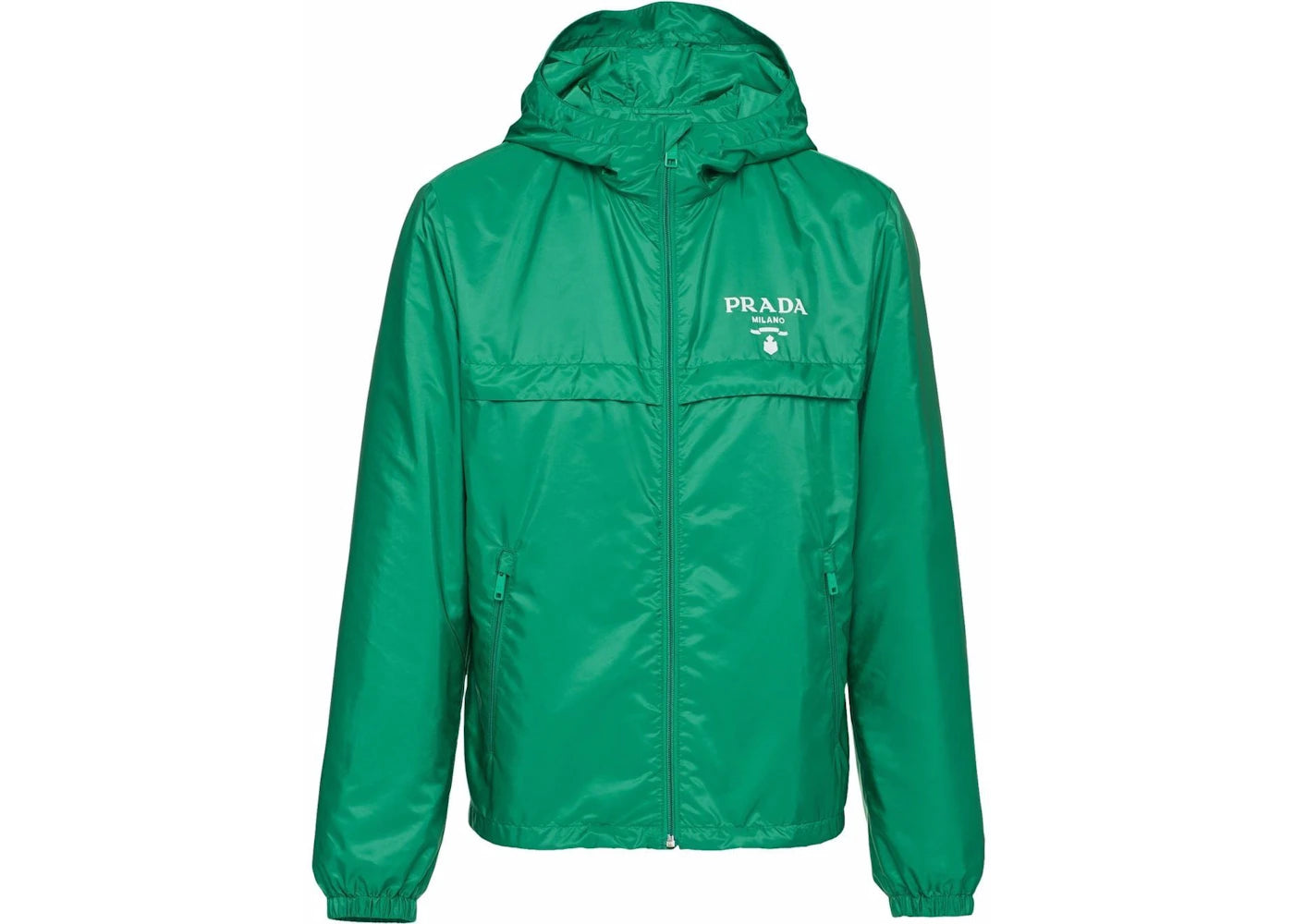 Prada Hooded Re-Nylon Windbreaker Jacket Green